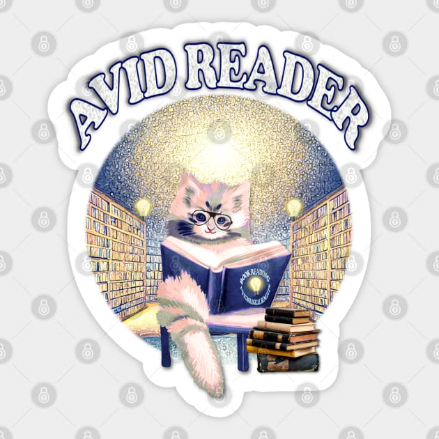 Avid Reader Sticker by KC Morcom aka KCM Gems n Bling aka KCM Inspirations
